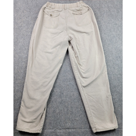 LL Bean Pathfinder Pants Womens 18 Beige Flannel Lined Outdoor - Picture 9 of 15